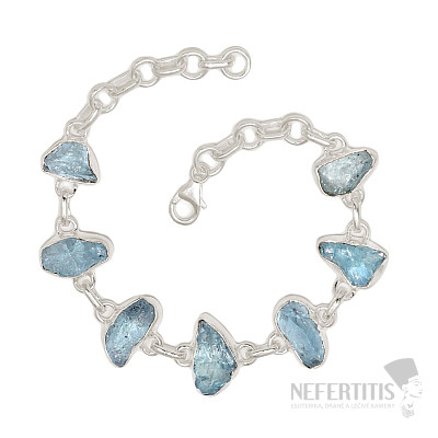 Aquamarine raw bracelet silver Ag 925 B85