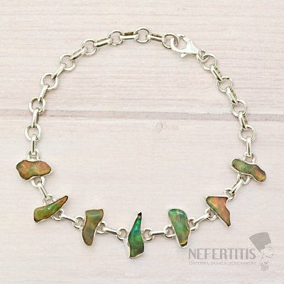 Äthiopischer Opal Roharmband Silber Ag 925 B86