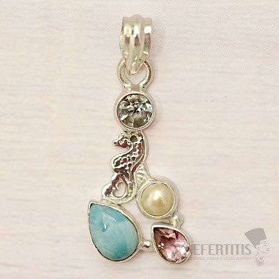 Larimar pendant silver Ag 925 86330