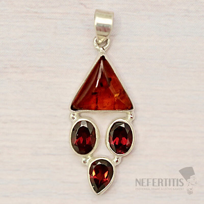 Amber pendant silver Ag 925 86344