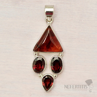 Amber pendant silver Ag 925 86345