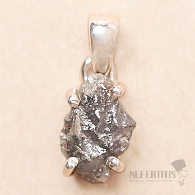 Diamond natural raw pendant silver Ag 925 LOT87