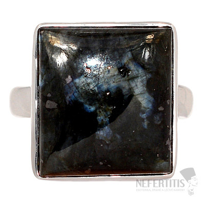 Larvikit schwarzer Mondsteinring Silber Ag 925 R877