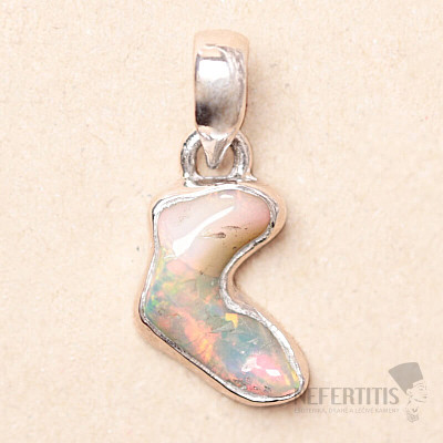 Ethiopian opal raw pendant silver Ag 925 P877
