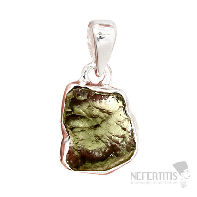 Moldavite pendant silver Ag 925 P878
