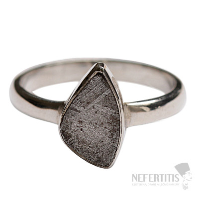 Meteorit Muonionalusta prsteň striebro Ag 925 R879
