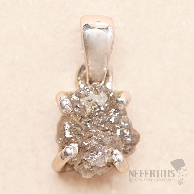 Diamond natural raw pendant silver Ag 925 LOT88