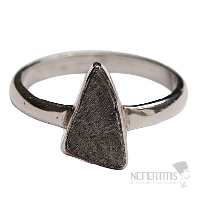 Meteorit Muonionalusta prsteň striebro Ag 925 R883
