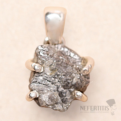 Diamond natural raw pendant silver Ag 925 LOT89