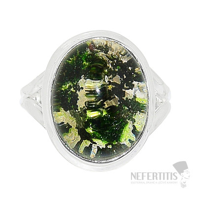 Lodolite - crystal with inclusions ring silver Ag 925 R892