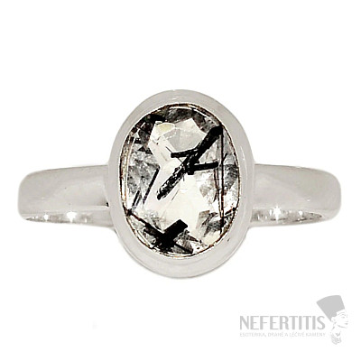 Tourmaline in crystal cut ring silver Ag 925 R894