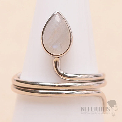 Měsíční kámen duhový prsten stříbro Ag 925 R894