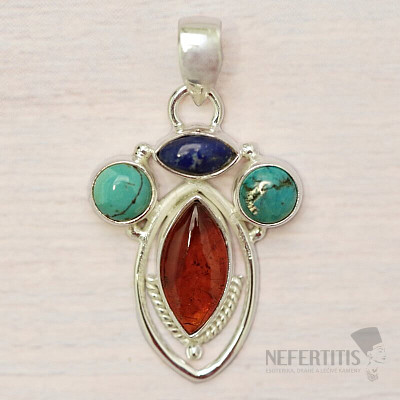 Amber pendant silver Ag 925 89554