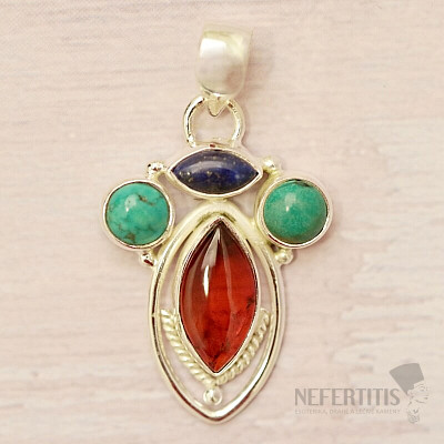 Amber pendant silver Ag 925 89559