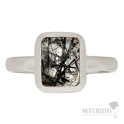 Tourmaline in crystal cut ring silver Ag 925 R897