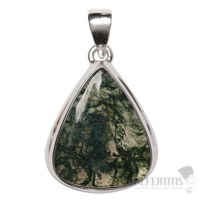 Achát machový prívesok striebro Ag 925 P9