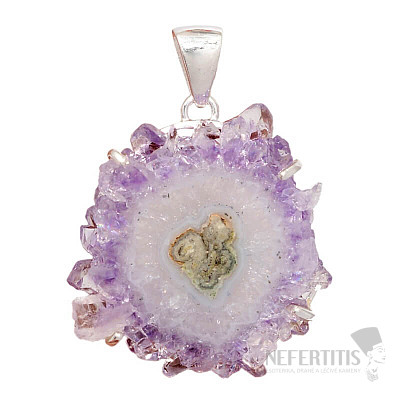 Amethyst stalactite cut pendant silver Ag 925 P9