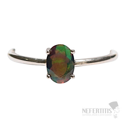 Black Ethiopian Opal Cut Ring Silver Ag 925 LOT9