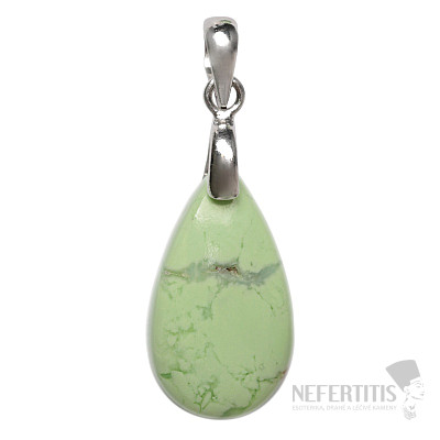 Chrysopras-Zitronenanhänger, Silber Ag 925, Nr. 9