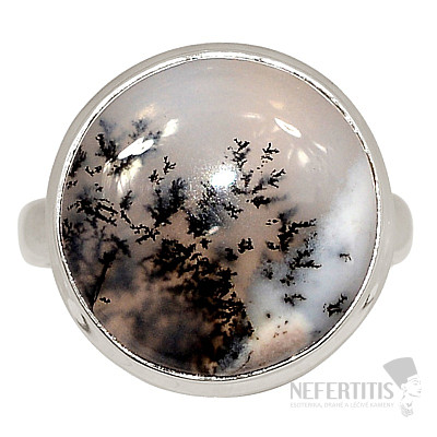 Opál dendritický prsteň striebro Ag 925 R9