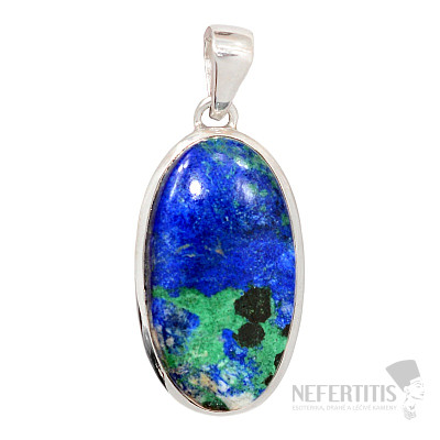 Malachite in azurite pendant silver Ag 925 P914