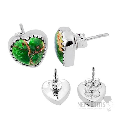 Tyrkys zelený náušnice stříbro Ag 925 54944