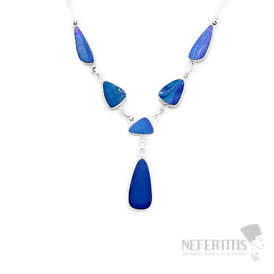 Australian opal doublet necklace silver Ag 925 15828