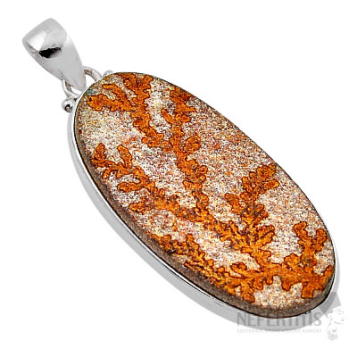 Psilomelan dendritischer Anhänger Silber Ag 925 51443