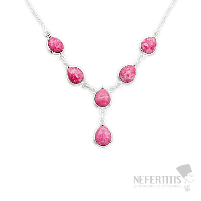 Thulite necklace silver Ag 925 10447