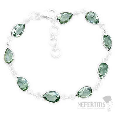 Ametyst zelený - prasiolit náramok striebro Ag 925 44400