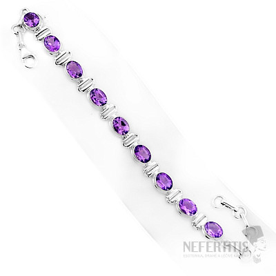 Amethystschliffarmband Silber Ag 925 37917