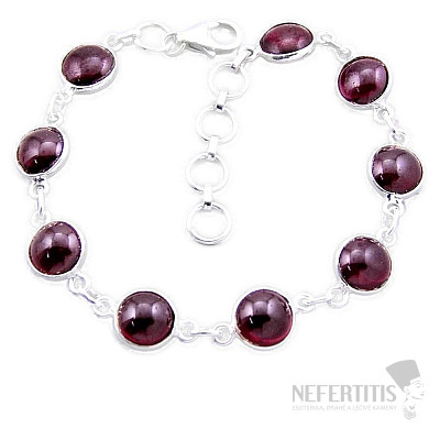 Garnet silver bracelet Ag 925 43474