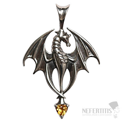 Designer pendant citrine silver Ag 925 P95