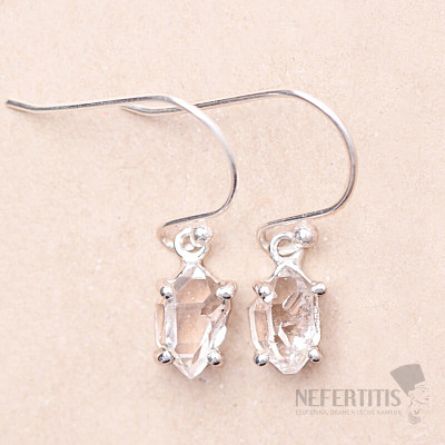 Herkimer diamant náušnice stříbro Ag 925 E952