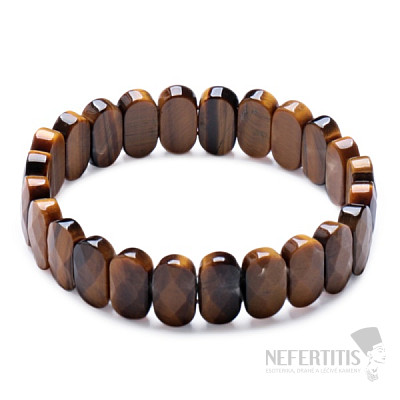 Tiger's eye polished extra oval plate bracelet