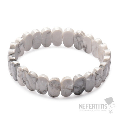 Howlit white polished bracelet plate extra ovals
