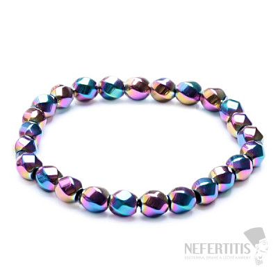 Hematite rainbow shaped bead bracelet