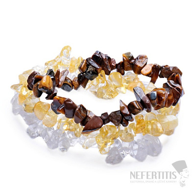 Set of three bracelets - crystal, citrine, tiger eye