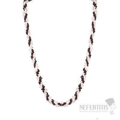 Garnet and rosewood necklace knitted A quality