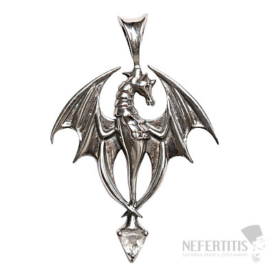 Designer pendant with cut topaz, silver Ag 925 P98