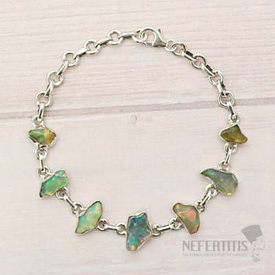 Äthiopischer Opal Roharmband Silber Ag 925 B99
