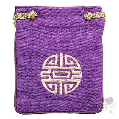 Dark purple burlap bag 12.5x14 cm