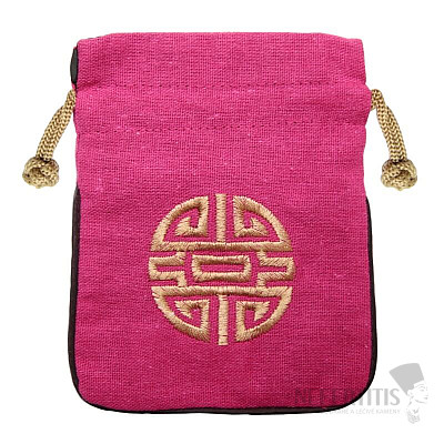 Dark pink burlap bag 12.5x14 cm