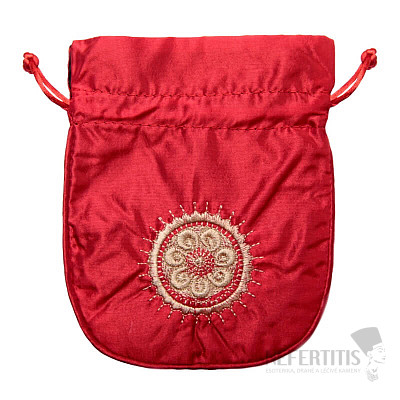 Satin bag red 12.5x15 cm