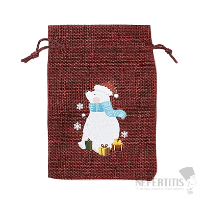 Vrecko jutové Vianočný ľadový medveď