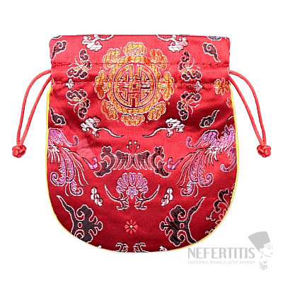 Red brocade bag 11.5 x 13 cm