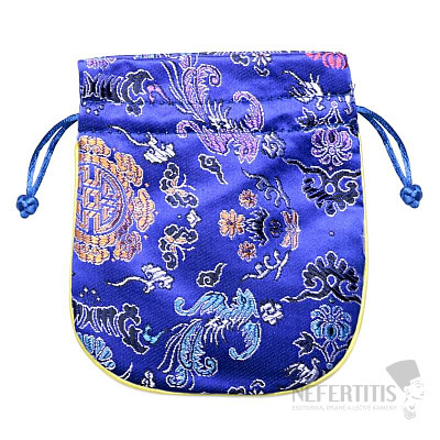 Brocade bag blue 11.5 x 13 cm