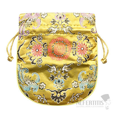 Yellow brocade bag 11.5 x 13 cm