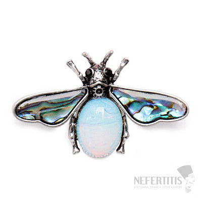 Opalite und Paua Brosche Moth