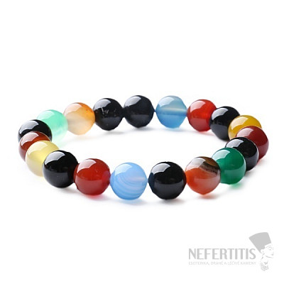 Cheerful bracelet made of multi-colored agate beads
